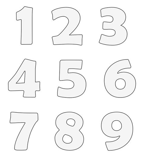 Large Printable Numbers 1-9