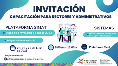 Invitaci N Capacitaci N Para Rectores Y Administrativos