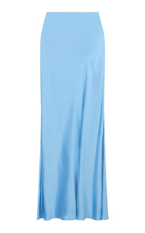 Staud Voyage Satin Maxi Skirt In Blue Lyst