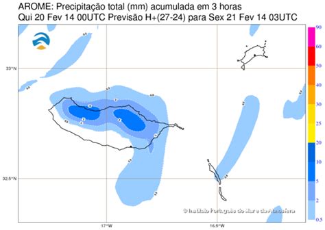 Tempo nas ilhas Passagem de frente fria trará aguaceiros em especial