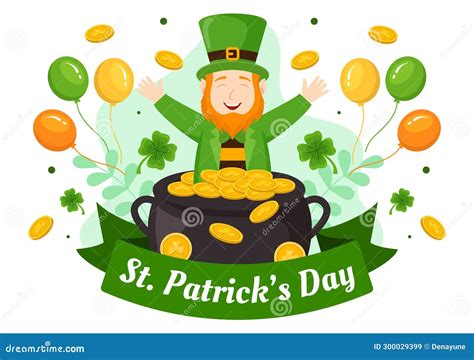 Happy St Patrick S Day Vector Illustration On 17 March With Golden Coins Green Hat Beer Pub