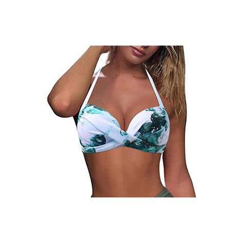 Lzpcarra Top Bikini Da Donna Con Lacci Push Up Con Allacciatura Al