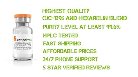 Buy CJC 1295 NO DAC And HEXARELIN BLEND From Peptide Pros