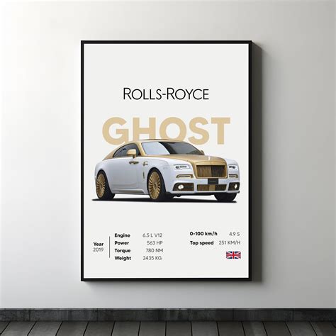 Rolls Royce Ghost Gold Poster Print Wall Art Car Photography