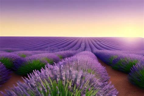 Pink Lavender Field. AI Generated Stock Illustration - Illustration of ...