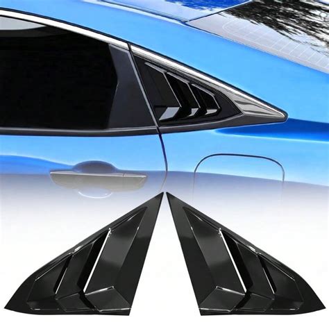 Window Louvers Fit Hondas Civic Sedan Door Gloss Black