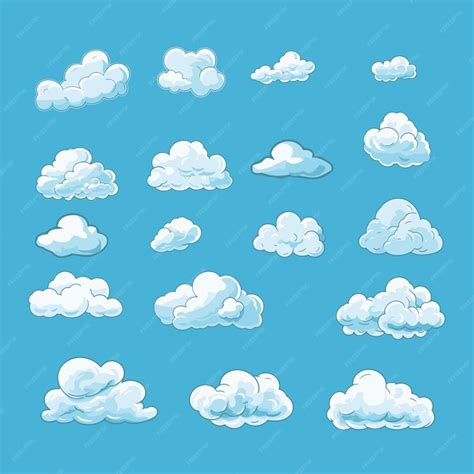 Premium Vector | A collection of detailed vector clouds