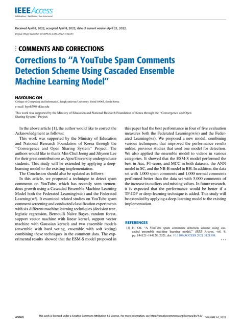 PDF Corrections To A YouTube Spam Comments Detection Scheme Using