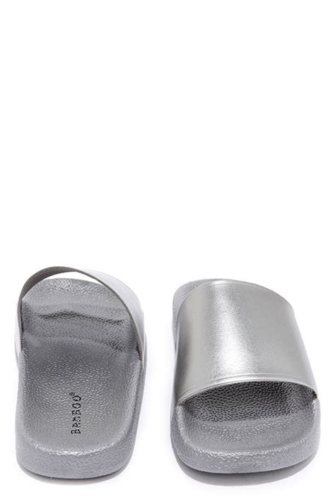 Cute Silver Sandals Slide Sandals Flat Sandals 12 00