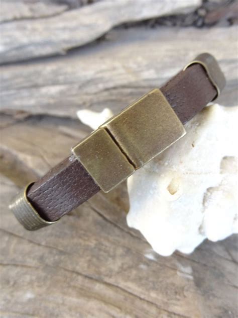 Men's Chocolate Brown Leather Bracelet Men's Jewelry | Etsy | Leather ...