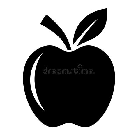 Apple Silhouette Vector Icon Stock Vector Illustration Of Isolated