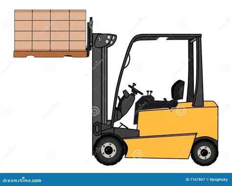 Isolated Yellow Forklift Illustration Stock Vector Illustration Of