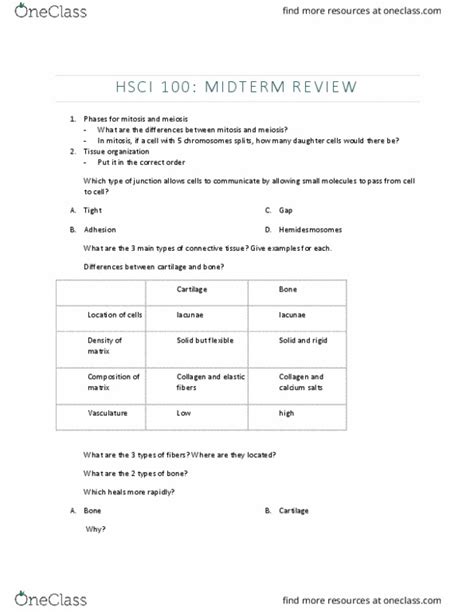 HSCI 100 Midterm 2 Review And Practice Testing OneClass