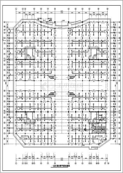 某地区商场中央空调设计cad布置图商业建筑土木在线