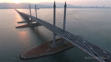 Penang Bridge Sunset Aerial Footage YouTube