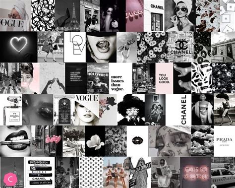 Boujee Black And White Aesthetic Wall Collage Kit Digital Etsy