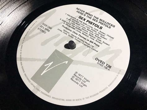 RECORD 128 VIRGIN RECORDS LTD SEX PISTOLS NEVER MIND THE BOLLOCKS