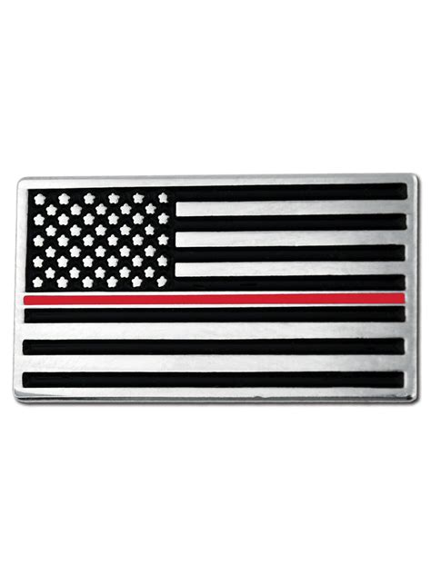 Pinmarts Thin Red Line Of Courage American Flag Usa Firefighters Lapel