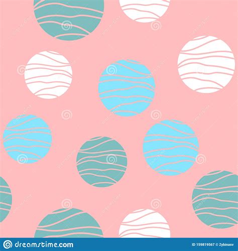 Fondo Rosado Con Blanco Menta C Rculos Azules Del Vector Modelo