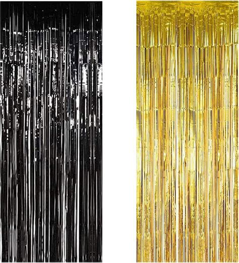 Foil Fringe Curtain 2pcs 3 28ft X 8 2ft Tinsel Door Curtains Fringe