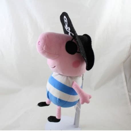 Peluche Cochon Gorges JEMINI Peppa Pig Bleu Blanc Pirate 30 Cm SO