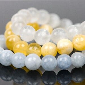 Blue Calcite Bracelet Natural Blue Gemstone Bracelet 10mm Calcite