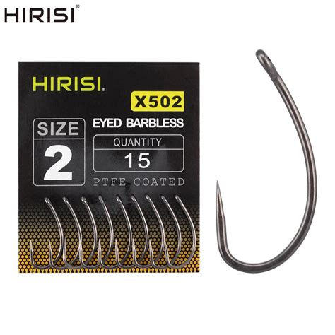 Hirisi Pcs Ptfe Coated High Carbon Stainless Steel Barbless Fish Hook