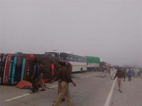 Delhi Smog Car Collision On Yamuna Expressway Goes Viral Photos