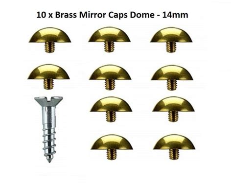 Mirror Screws Caps 10 X Brass Dome Polished Brass Dome Caps Sisi Uk Ltd