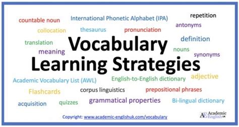 Vocabulary Learning Strategies Academic English UK