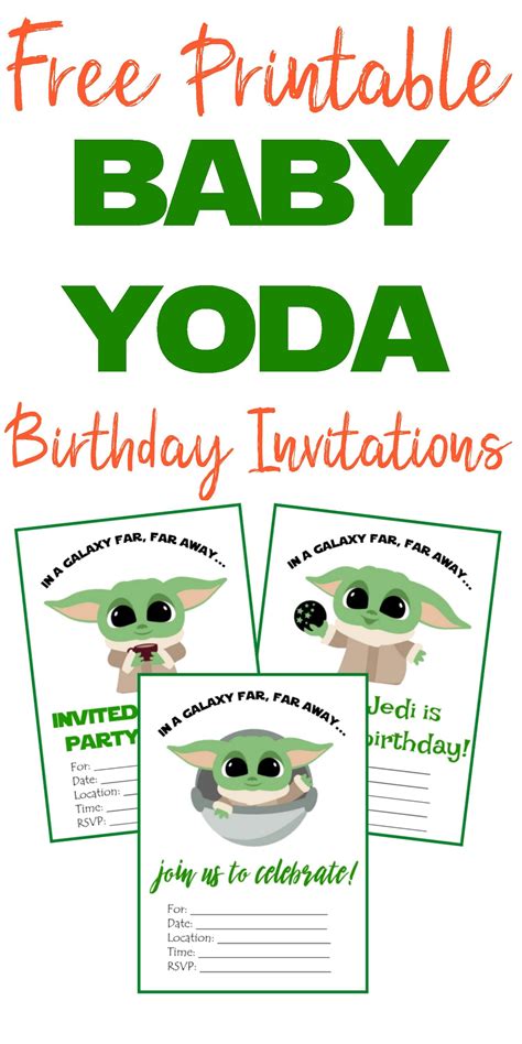 Free Printable Baby Yoda Invitations Star Wars Birthday Party Yoda