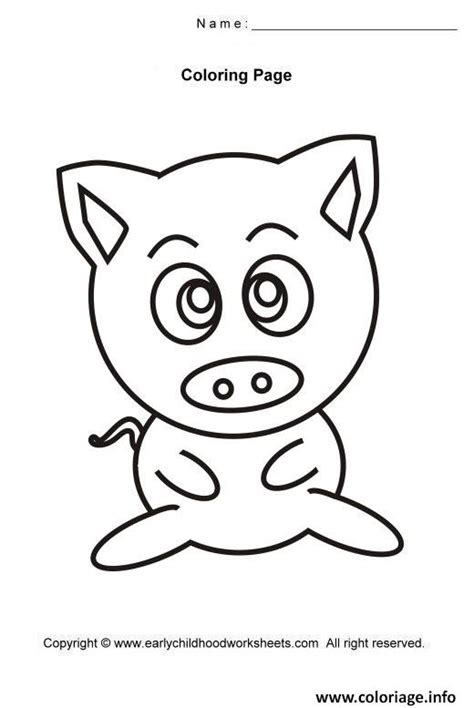 Coloriage Cochon Mignon Facile 11 JeColorie