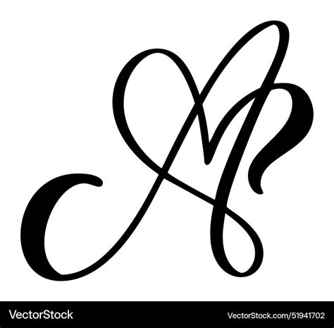 Hand drawn calligraphy love letter Royalty Free Vector Image