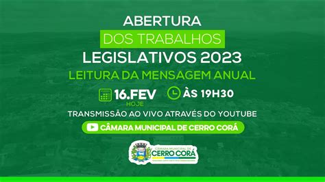 LEITURA DA MENSAGEM ANUAL DO PREFEITO DE CERRO CORÁ RN 2023 YouTube