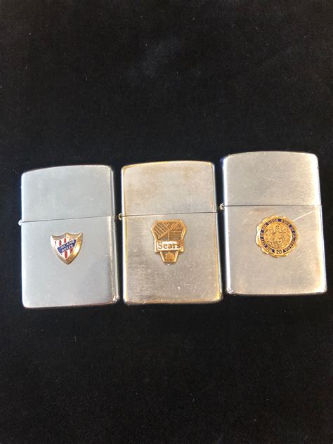 1968 Lot 54 Three Vintage Emblem Zippo Lighters Free Postage