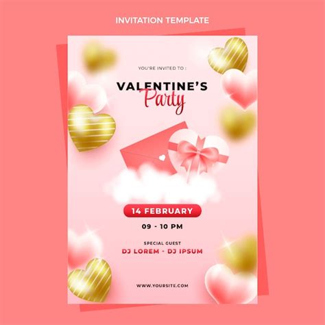 Free Vector | Realistic valentine's day invitation template