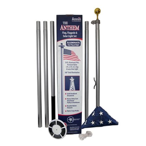 Valley Forge Flag Ft Brushed Aluminum Flagpole With Anti Wrap Sleeve