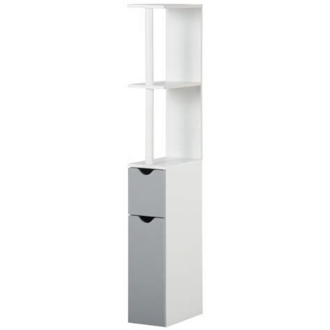 Bathroom Storage Cabinet Slim Freestanding Linen Tower Cabinet W Shelf Grey 1 Unit Kroger