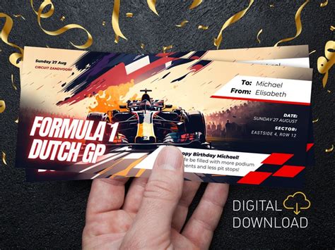 Editable Formula 1 Ticket Dutch F1 Grand Prix F1 Dutch GP Etsy