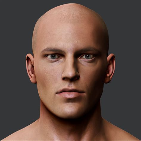 Realistic Male Head 3d Model 199 Max Ma Ztl Obj Fbx Free3d