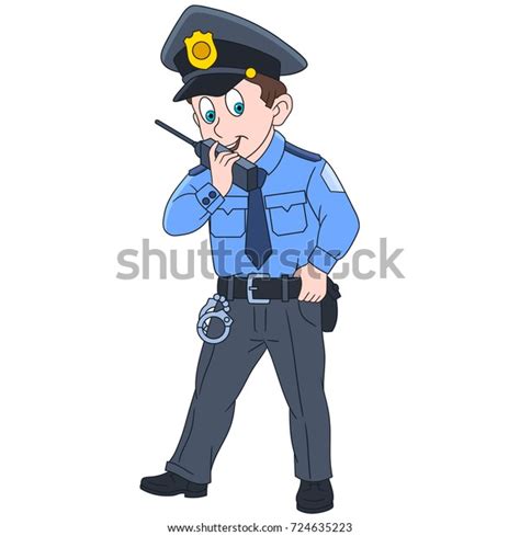 Cartoon Police Officer Policeman Isolated On Stock Vector (Royalty Free ...