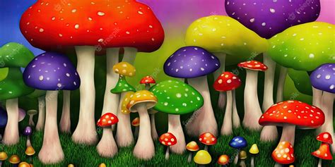 Premium Photo Multicolored Amanita Mushrooms