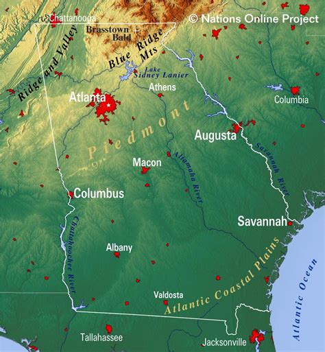 Map of the State of Georgia, USA - Nations Online Project