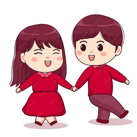 Chibi Couple Holding Hands Template