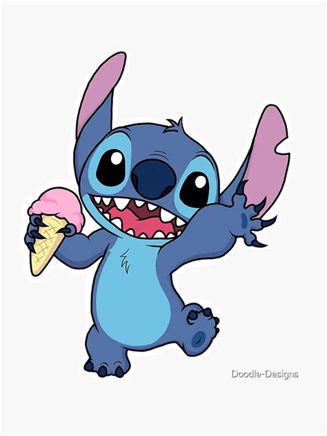 Stitch S Ice Cream Sticker By Doodle Designs Lilo And Stitch Drawings