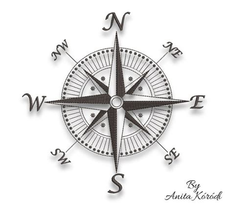 Compass Machine Embroidery Design Nautical Designs Sailing Etsy