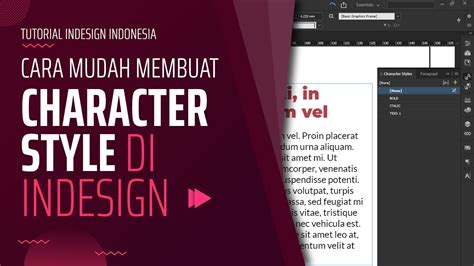 Cara Membuat Character Style Di Indesign Tutorial Indesign Untuk