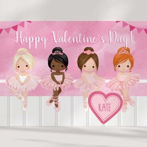 Ballerina Valentine Cards Instant Download PRINTABLE Tutu Dance Girl ...