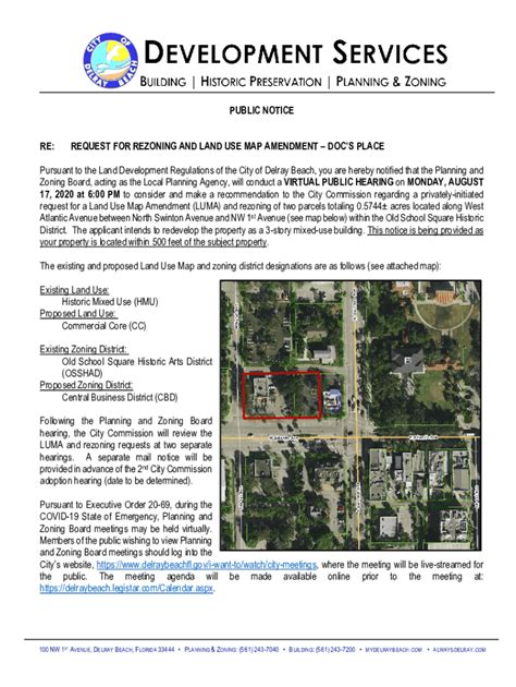 Fillable Online Public Notice Re Request For Rezoning And Land Use