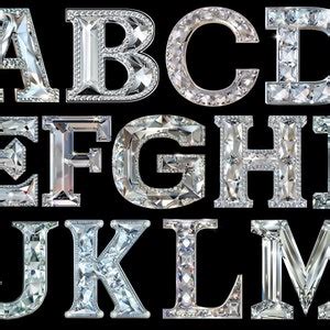 Diamond Alphabet Png Bundle Diamond Letters Png Digital Alphabet